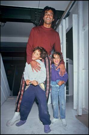 Yannick Noah avec son fils Joakim et sa fille Yelena