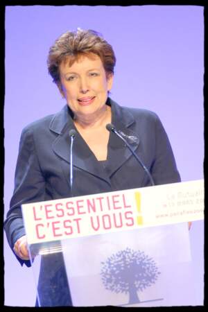 Roselyne Bachelot lors d'un meeting de l'UMP pour les élections municipales de Paris, le 13 mars 2008