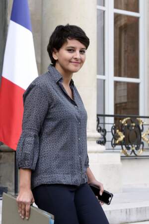 Najat Vallaud Belkacem à la sortie du conseil des ministres au Palais de l'Elysée, le 13 juillet 2016. 