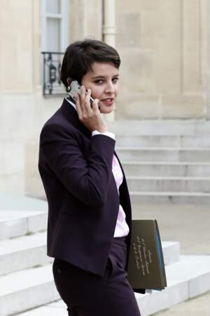 Najat Vallaud-Belkacem sortant du conseil des ministres, au palais de l'Elysée, le 19 octobre 2016.