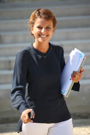 Najat Vallaud-Belkacem au Conseil des ministres de rentrée, au palais de l'Élysee, le 21 aout 2013.