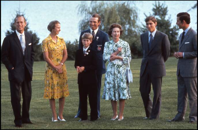 La reine Elizabeth II, le prince Philip avec leurs enfants Anne, Edward et Andrew 