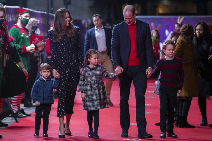 William, Kate, et leurs trois enfants à Londres