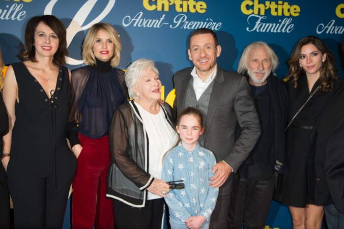 La première du film "La Ch'tite Famille" est présentée au cinéma Gaumont-Opéra à Paris, le 14 février 2018, avec toute l'équipe. Yaël Boon, la femme de Dany Boon est également présente.