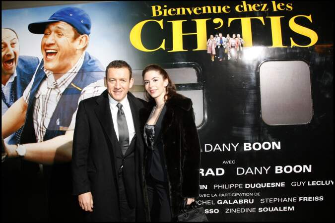 Dany Boon, au début du succès, se rend avec sa femme Yaël, à Lille pour assister à l'avant-première du film "Bienvenue chez les Ch'tis", en 2008.