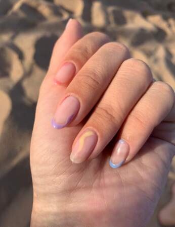 Un nail art pastel