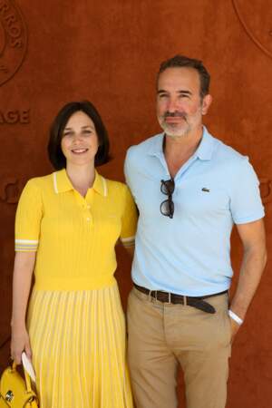 Jean Dujardin et son épouse Nathalie Péchalat à Roland-Garros 