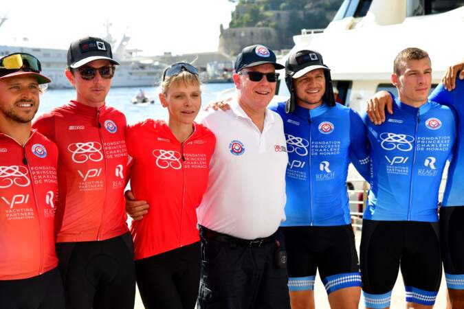 3ème édition de la course "The Crossing : Calvi-Monaco Water Bike Challenge", un défi caritatif organisé par la Fondation Princesse Charlène, le 13 septembre 2020.