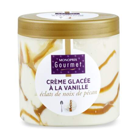 Crème glacée à la vanille et aux éclats de noix de pécan - Monoprix Gourmet