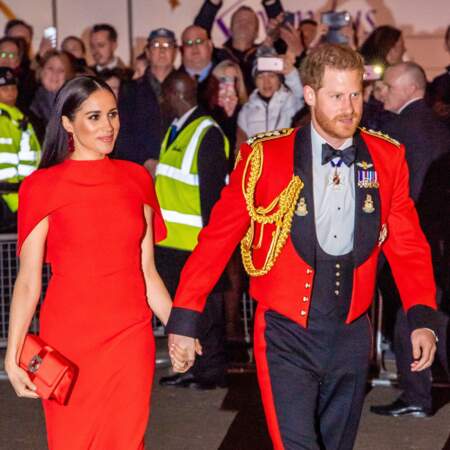 Le couple assiste au festival de musique de Mountbatten, au Royal Albert Hall de Londres, le 7 mars 2020. Ce sera l'une de leurs dernières apparitions en tant duchesse et duc de Sussex. 