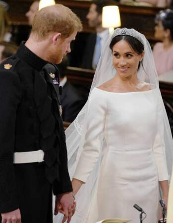 Cérémonie de mariage du prince Harry et de Meghan Markle en la chapelle Saint-George, au château de Windsor, le 19 mai 2018.