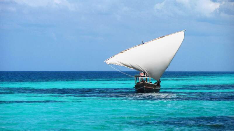 Un dhow, bateau à voile originaire de la mer Rouge 