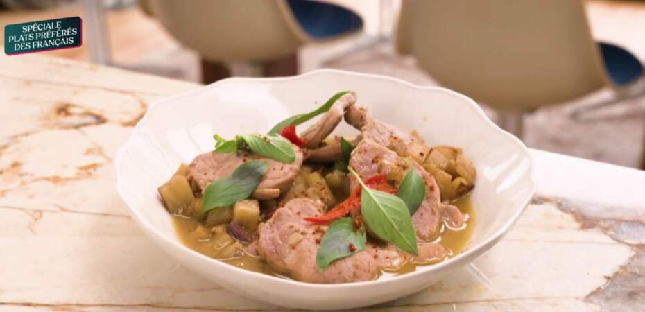 "Tous en cuisine" : la recette de l'aubergine et filet mignon sucré salé de Cyril Lignac