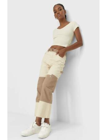 Pantalon cargo : color block