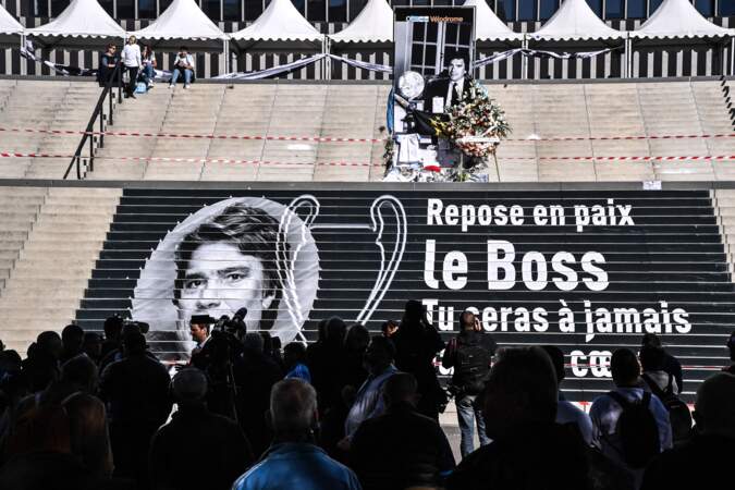 Hommage bouleversant à Bernard Tapie, au stade Vélodrome de Marseille, jeudi 7 octobre 2021
