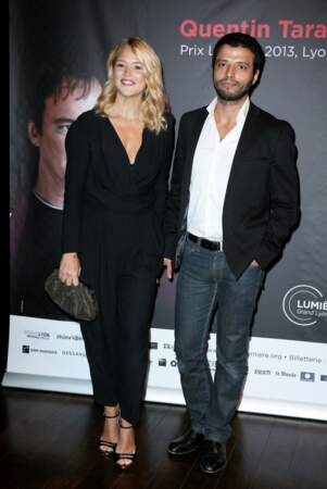 Virginie Efira et Mabrouk El Mechri à la remise du Prix Lumière 2013 à Quentin Tarantino, à l'amphithéâtre du palais des Congrès de Lyon,
le 18 octobre 2013.