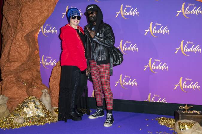 Lââm et son mari Robert Suber à l'avant-première du film "Aladdin" à Paris, le 8 mai 2019.