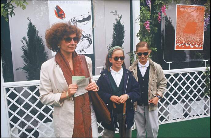Marlène Jobert et ses deux filles, Joy et Eva Green, à Roland Garros (1990)
