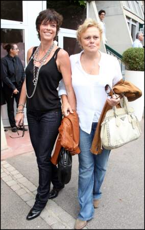 Muriel Robin et sa compagne Anne Le Nen à Roland Garros (2011)