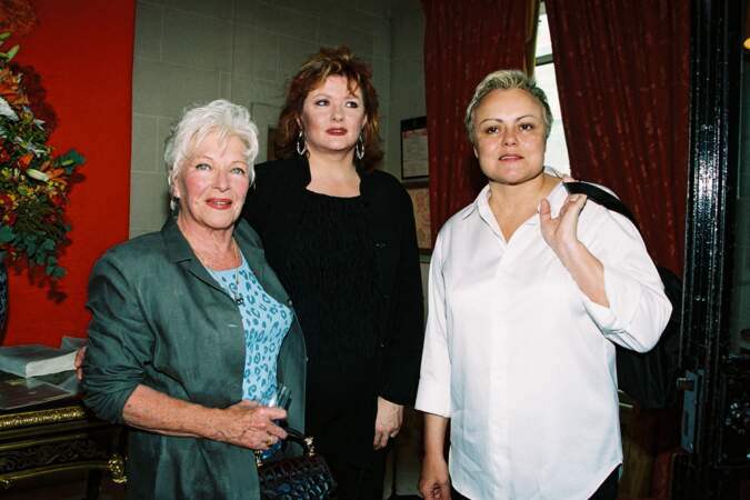 Line Renaud, Catherine Jacob et Muriel Robin au déjeuner "Les Amitiés créatrices" à Paris (2002)