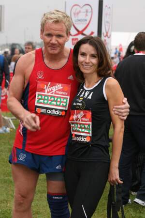 Gordon Ramsay et sa femme Tana lors du marathon de Londres, le 25 avril 2010.