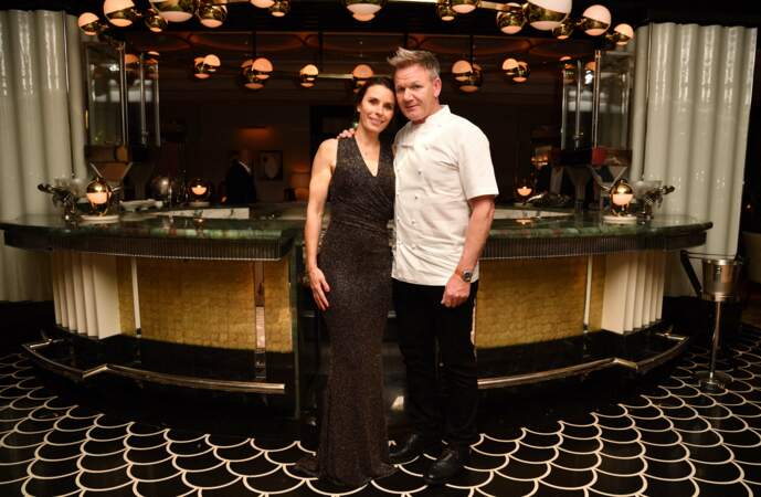 Gordon Ramsay et sa femme Tana Ramsay lors de l'inauguration de son nouveau restaurant "The River Restaurant By Gordon Ramsay", à Londres, le 7 octobre 2021...
