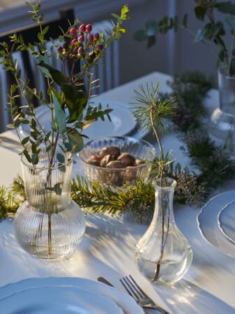 Des vases pour une décoration de table végétale