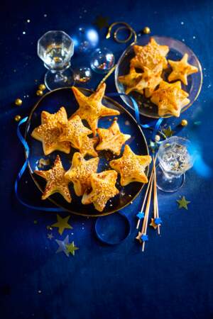 Etoiles feuilletées au confit de canard et ananas