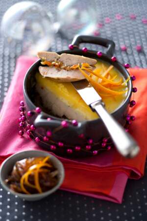 Terrine de foie gras à l’orange, chutney d’échalotes