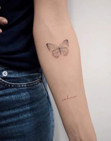 Un papillon sur l'avant bras