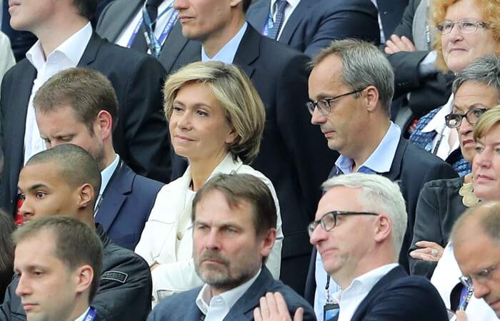 Valérie Pécresse et son mari Jérôme Pécresse au match d'ouverture de l'Euro 2016, France-Roumanie, au Stade de France, le 10 juin 2016...