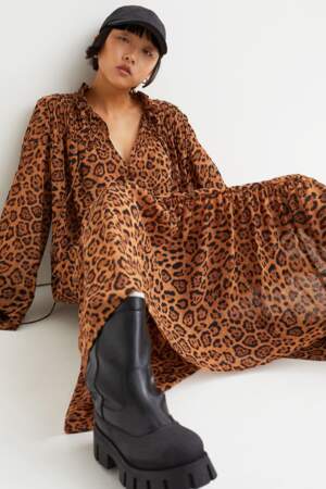 Robe longue : léopard