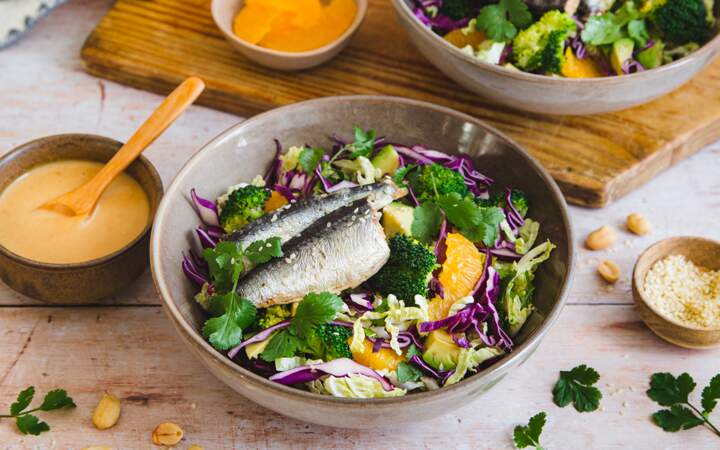 Salade de choux aux sardines 