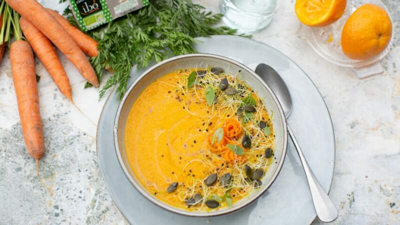 Soupe de carottes à l’orange et au cumin