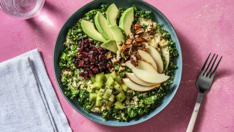 Salade californienne quinoa, chou kale & avocat