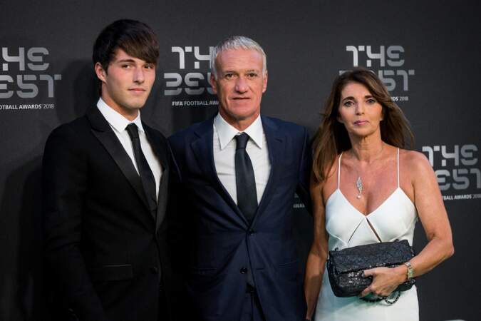 Didier Deschamps, sa femme Claude et leur fils Dylan, 2018