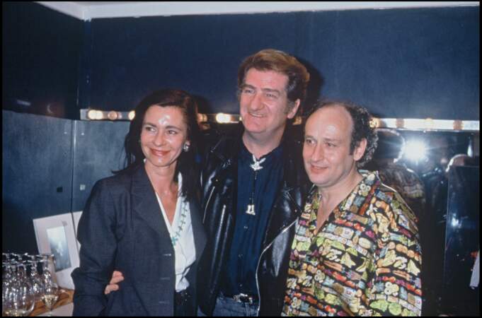 Eddy Mitchell et sa femme Muriel Bailleul, aux côtés de Michel Jonasz : 1992