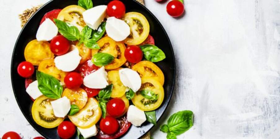 Tomates multicolores mozzarella
