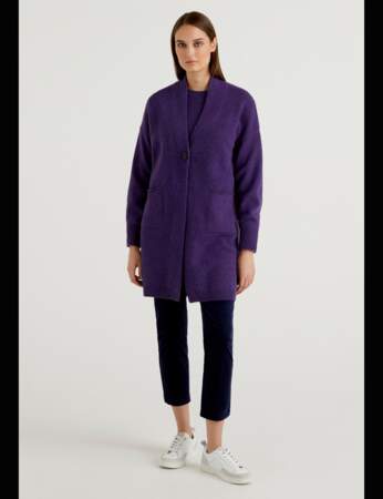 Manteau en maille tendance : violet