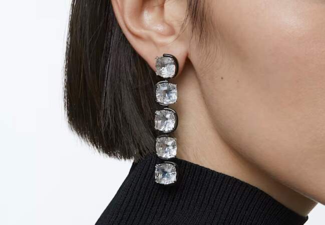 Boucles d’oreilles pendantes tendance : cristaux