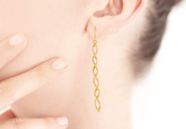 Boucles d’oreilles pendantes tendance : torsadé