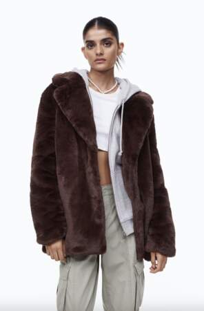 Soldes H&M : manteau fausse fourrure 