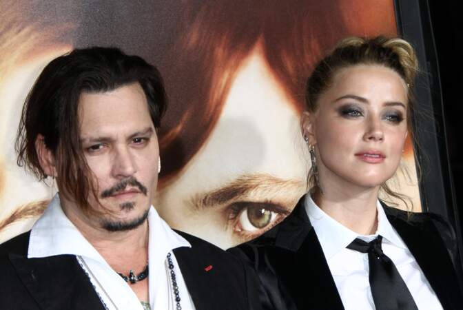 Johnny Depp et sa femme Amber 