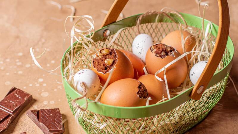 Brownies choco-courgettes façon œufs de Pâques