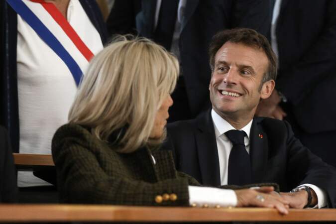 Emmanuel Macron et Brigitte Macron visitent la "Cité Internationale de la Tapisserie" à Aubusson, le  16 septembre 2022.