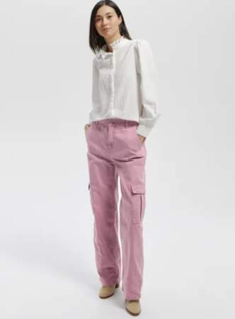 Pantalon cargo tendance : rose