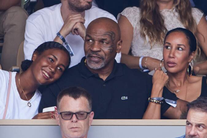 Mike Tyson avec sa femme Lakiha Spicer et sa fille Milan