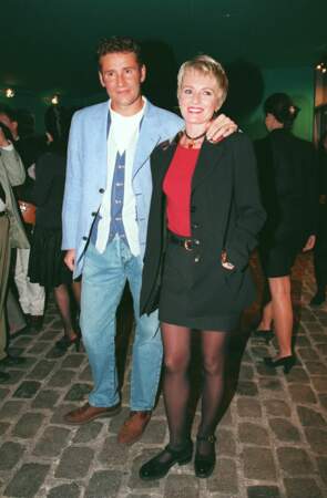 Le couple à la soirée du dixième anniversaire de Canal+ à la Grande Halle de la Villette à Paris en 1994.