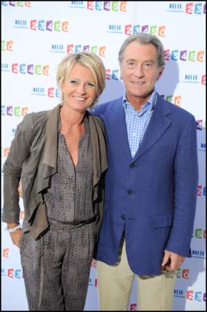 Sophie Davant et William Leymergie à la conférence de presse de rentrée du groupe France Télévision en septembre 2010.