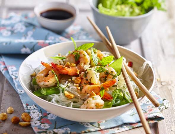 Salade de crevettes à l'asiatique
